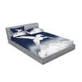 thumbnail image 2 of Ambesonne Fantasy Fitted Sheet & Pillow Sham Set, Unicorn Animal, Queen, White Blue, 2 of 2
