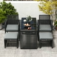 thumbnail image 4 of Costway 5 PCS PE Wicker Patio Dining Set Outdoor Conversation Set with Cushions, 4 of 10