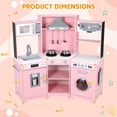 thumbnail image 2 of Pirecart Toddler Play Kitchen Corner Wooden Pretend Toys Playset with Realistic Lights & Sounds, Microwave Oven, Washer and Cooking Accessories, 2 of 8