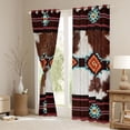 thumbnail image 3 of jejeloiu Brow White Cowhide Black Out Curtains,Rustic Cattle Hide Curtains Pack of 2 (42x63 Each),Country Farmhouse Lodge Bedroom Curtains For Adult,Luxury Bedroom Decor, 3 of 6
