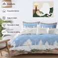thumbnail image 3 of Blue Christmas Bedding Duvet Cover Set King Size 4 Pieces Winter Snowflakes Tree Xmas Garland Wood Grain Bedding Set with Zipper Closure,1 Comforter Cover 92x106 Inches 1 Flat Sheet & 2 Pillow Cases, 3 of 7