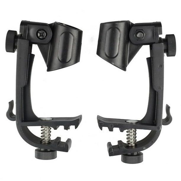 Soporte para micrófono de tambor, 1 par de micrófono de tambor Clip para micrófono de tambor Abrazadera para micrófono de tambor Rendimiento confiable Jadeshay A