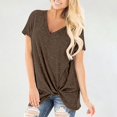 thumbnail image 2 of Lixiuxyad Outfits for Women Women's V Neck Knot Short Sleeve T Shirt, 2 of 5