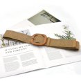 thumbnail image 5 of MSJUHEG Belt Buckle Mens Belts Leather Women Belt Straw Woven Elastic Stretch Wide Waist Belts For Dresses With Buckle Leash Khaki One Size, 5 of 5