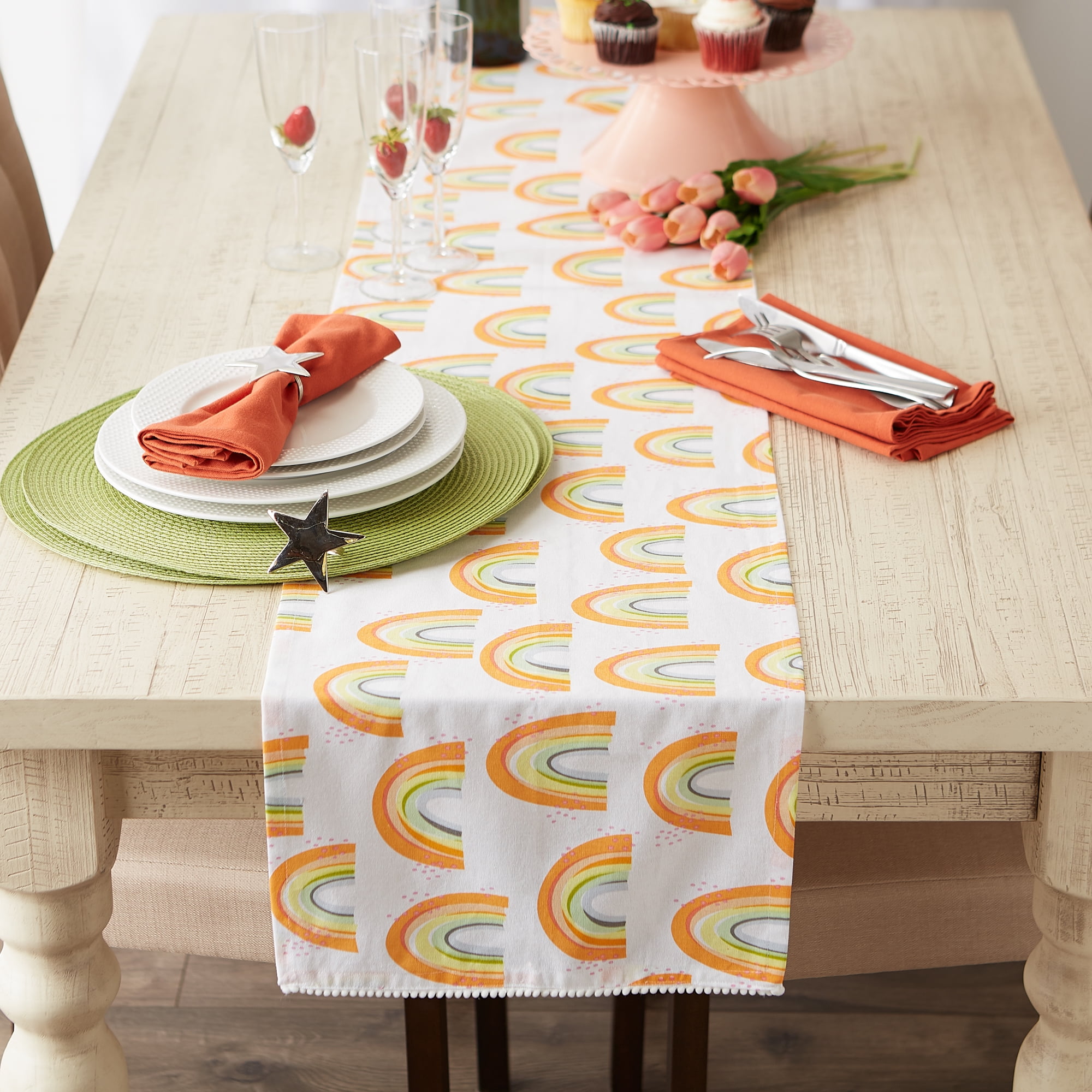 Rainbow Print Table Runner 14x108