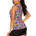 thumbnail image 3 of Fotbe The Garden Tricolor Pansy Flower Blusas Sin Mangas para Mujer – Estilo Casual, Corte Suelto, Slim-Fit, Cuello Redondo Deportivo, Tops de Verano para Gimnasio y Yoga-Small, 3 of 7