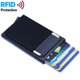 thumbnail image 1 of Cartera de aluminio con bloqueo RFID y bolsillo trasero, tarjetero de identificación, minibilletera delgada, monedero automático para tarjetas de crédito, 1 of 11