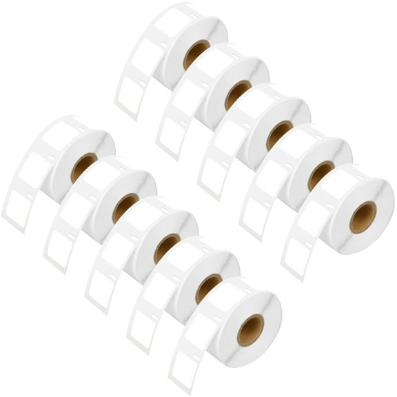 GREENCYCLE 10 Roll (750 Labels/Roll) White Adhesive Multipurpose Square Labels Compatible for Dymo 30332 1" x 1" (25mmx25mm) LabelWriter Printer,BPA Free