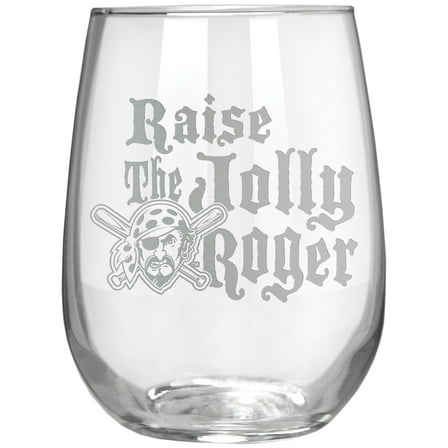 Pittsburgh Pirates Etched 17oz. Rally Cry Stemless Wine Glass