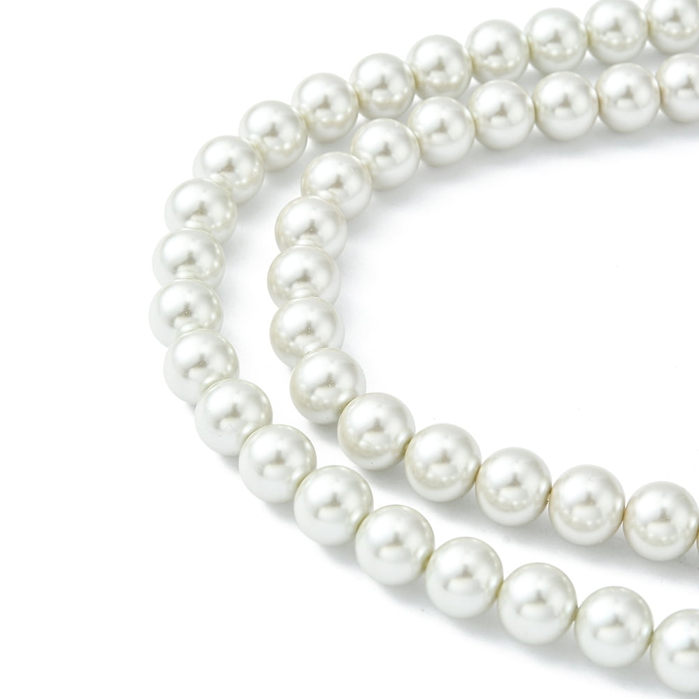 Eco-Friendly Dyed Glass Pearl Round Beads Strands Grade A Cotton Cord Threaded WhiteSmoke 10mm Hole: 0.7~1.1mm about 42pcs/strand 15 inch