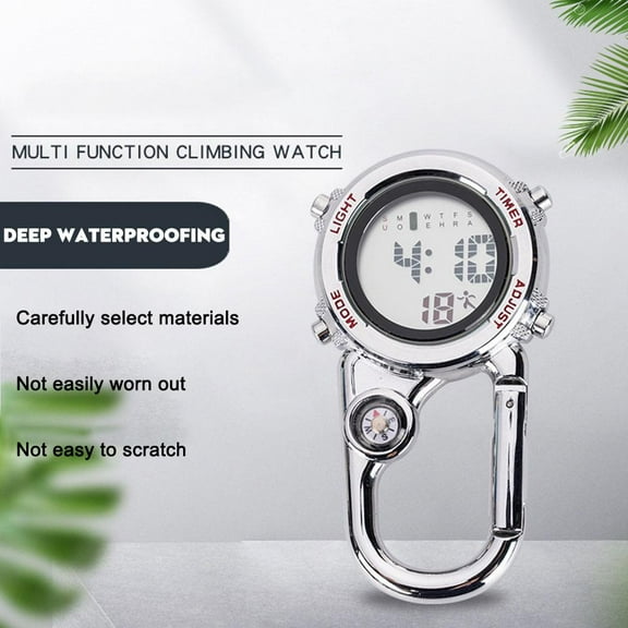 QHUDLV Backpack Clip On Belt Carabiner Digital Sport Fob Watch For Nurse Doctor Hikers