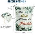 thumbnail image 2 of Christian Garden Flag Spring Summer Eucalyptus Leaves Yard Flag Religious Garden Flags Inspirational with God All Things Are Possible Flags for Outside 12x18 Double Sided, 2 of 6
