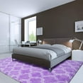 thumbnail image 4 of YJ.GWL Soft Geometric Area Rugs for Bedroom Living Room Shaggy Patterned Fluffy Carpets, Decor Rug,5x8ft,Purple/White, 4 of 7