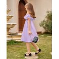 thumbnail image 2 of Arshiner Girls Summer Floral Ruffle Sundress Cold Shoulder Casual Holiday Dresses, 2 of 6