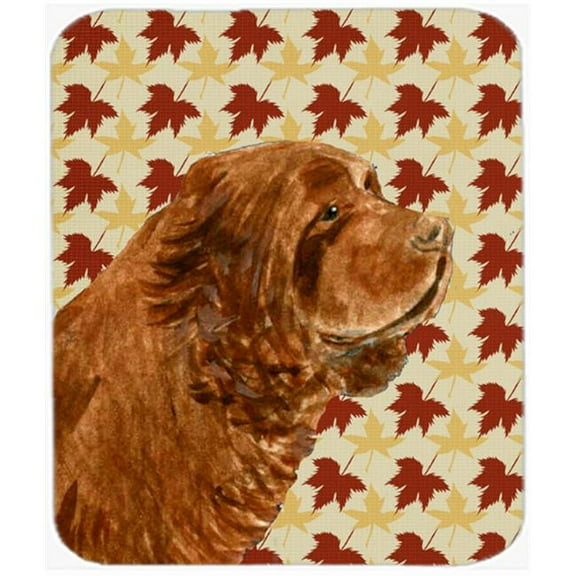 Sussex Spaniel Fall Leaves Portrait Mouse Pad, Hot Pad Or Trivet