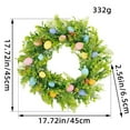thumbnail image 3 of Clearance! Easter Wreath Artificial Easter Egg Wreath for Front Door Spring Colorful Wildflowers Door Wreath with Pastel Eggs Berries and Mixed Twigs for Indoors Home Wall Easter Decorations 45cm*45cm, 3 of 9