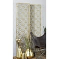thumbnail image 3 of DecMode Brass Metal Geometric Hinged Foldable Partition 3 Panel Partition Room Divider Screen, 57" x 1" x 79", 3 of 11