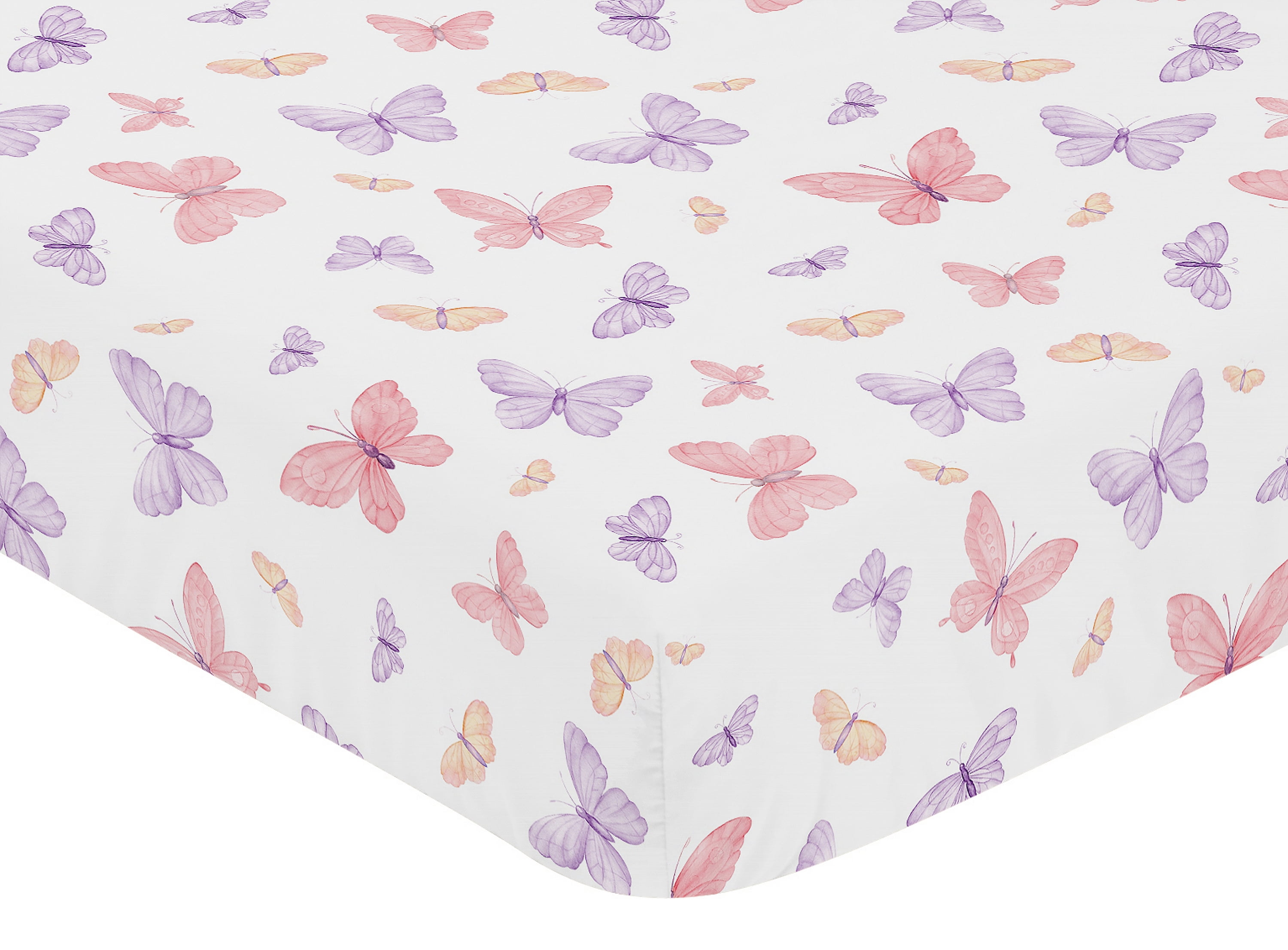 Sweet Jojo Designs Butterfly Pink and Purple Crib Bedding Set 3 Piece Set
