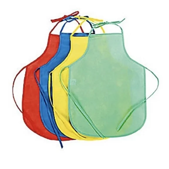 Bright Child Size Aprons, Party Wear, 12 Aprons, 4 Bright Colors - New