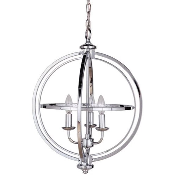 40133-CH Craftmade Lighting Berkeley - Three Light Foyer - 17 inches wide by 21.5 inches high-Chrome Finish -Traditional Installation