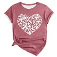 thumbnail image 3 of Harpily Shirts for Women Women Breast Cancer Heart Ribbon Print Loose Casual Short Sleeve T Shirt, 3 of 3