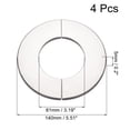 thumbnail image 2 of Unique Bargains Bride Murale Fendue en Acier Inoxydable Plaque Ronde pour Écusson Diamètre 81mm 4 Pcs, 2 of 6
