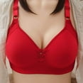 thumbnail image 2 of Ramiter Lingerie for Women Women's Plus Size Full Coverage Non Padded Wireless Minimizer Bra -Comfort and Double Support 44,Red, 2 of 3