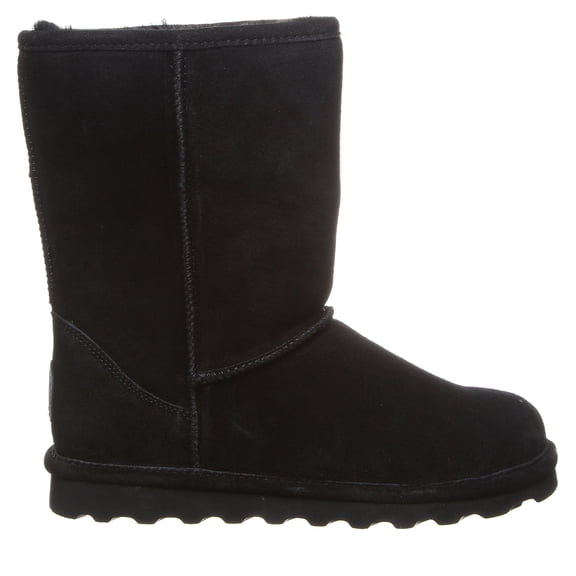 BEARPAW Women's Elle Short Wide Black Size 12 | Women's Boot Classic Suede | Women's Slip On Boot | Comfortable Winter Boot