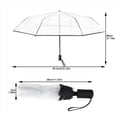 thumbnail image 2 of 3X Paraguas Transparente Paraguas Automatico para Lluviaautomatico Compacto Plegable Estilo A Prueba de Viento Paraguas Transparente , Transparente & Borde Blanco, 2 of 10