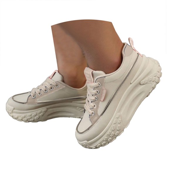 Mepaouo Platform Casual Shoes for Women Fashion Sport Lace up Thick Sole Running Tennis Sneakers