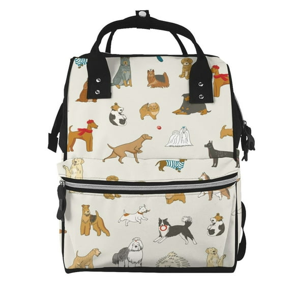 Easygdp Dogs Funny Pets para Bolsa de Bebé de Gran Capacidad con Múltiples Bolsillos, Bolsa de Pañales para Padres, Bolsa de Viaje Organizada y Elegante