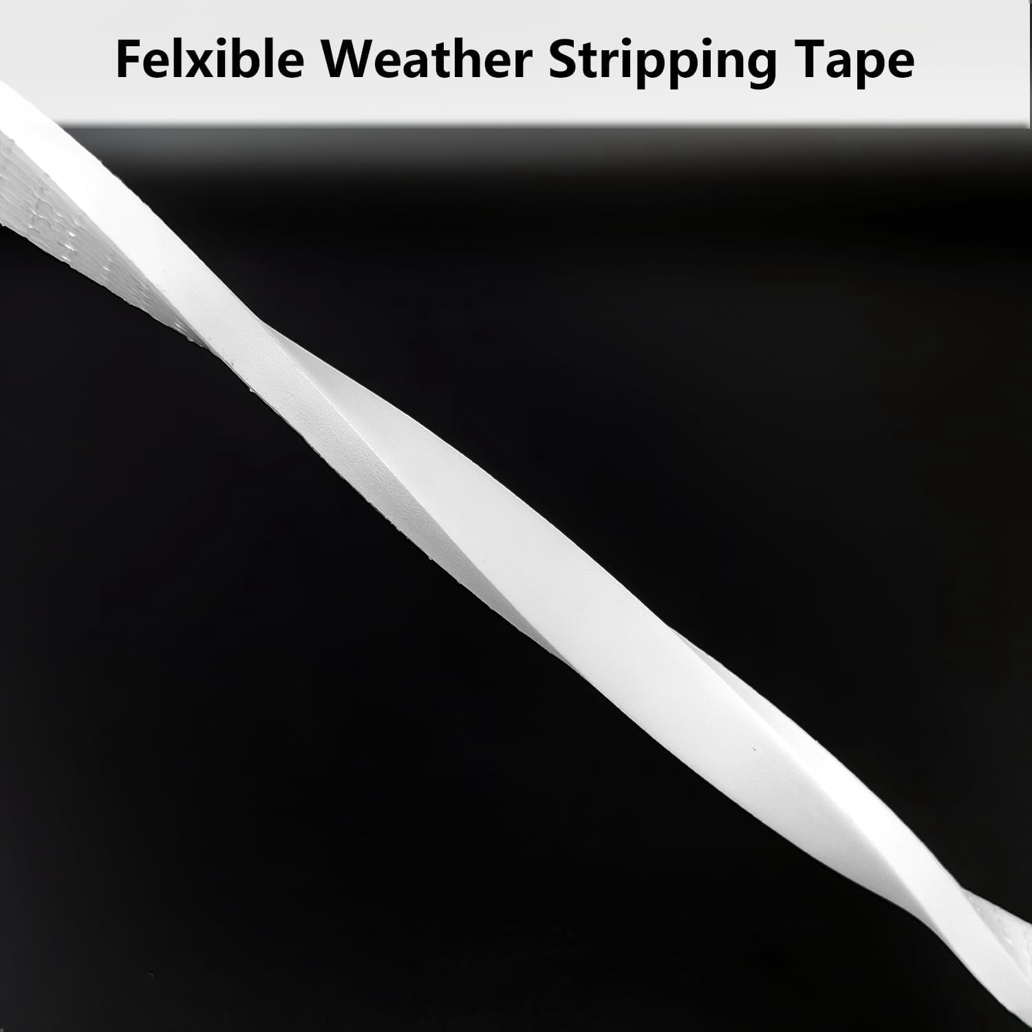 Weather Stripping Door Seal Strip, Strong Adhesive, Weatherproof, Reduce Noise, Gap Filler, Foam Insulation Tape for Doors and Windows (1/2 in x 1/2 in x 13 Ft), White