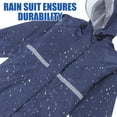 thumbnail image 3 of Raindrops Waterproof Navy Motorcycle Raincoat and Rain Pants Set with Reflective Safety Features and Split Layers, 3 of 8
