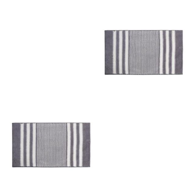 Cateissary Alfombra de baño Collection Soft - Fondo adhesivo en caliente Textura Agarre fuerte Colección Classic Soft Deep Grey Gris oscuro 2Conjunto
