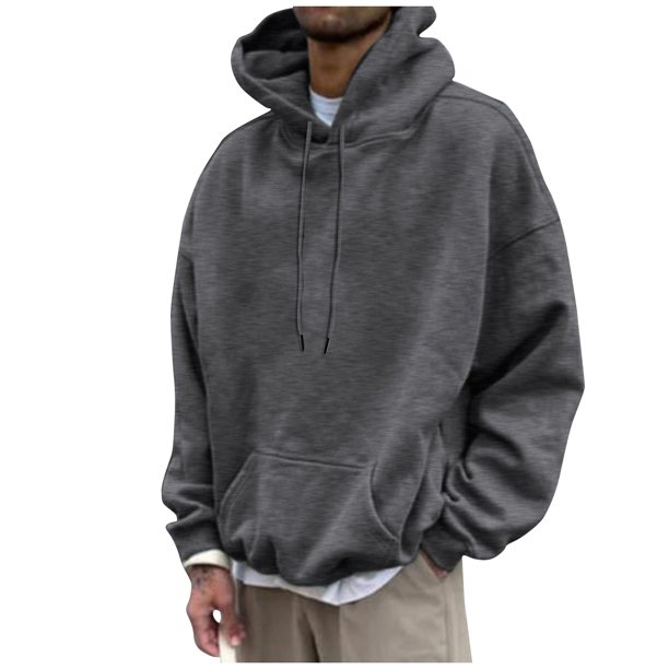 Men's Loose Casual Hooded Sweatshirt Men's Solid Color Loose Casual Sweatshirt XL
