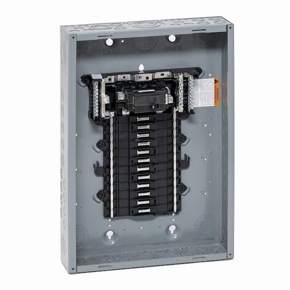 Load Center, QO, 24 Spaces, 125A, 120/240V AC, Main Circuit Breaker, 1 Phase