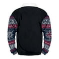 thumbnail image 3 of Yiaimeir Men's Long Sleeve Pullover Sweatshirt with Plaid Snowflake Pattern and Stand Collar Button Design for Winter Holiday Wear, 3 of 3