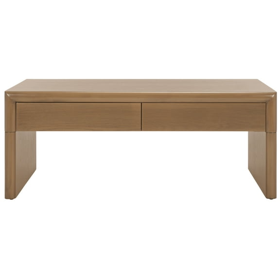 SAFAVIEH Rune Modern Wood Coffee Table with Drawers, Sand