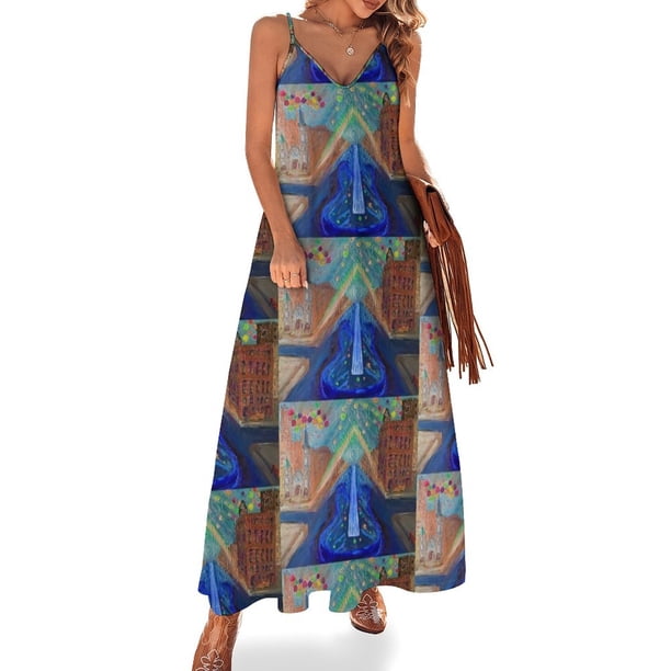 Vestido sin mangas con estampado de cuadros escoceses en verde y negro sin costuras para mujer, traje de verano holgado, vestidos de noche