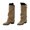 Khaki, variant on Knee High Boots Women, Fold Over Shark Boots Pointed Toe block heels Wide Calf,Minimalist Street Style Faux Leather Boots for Fall & Winter