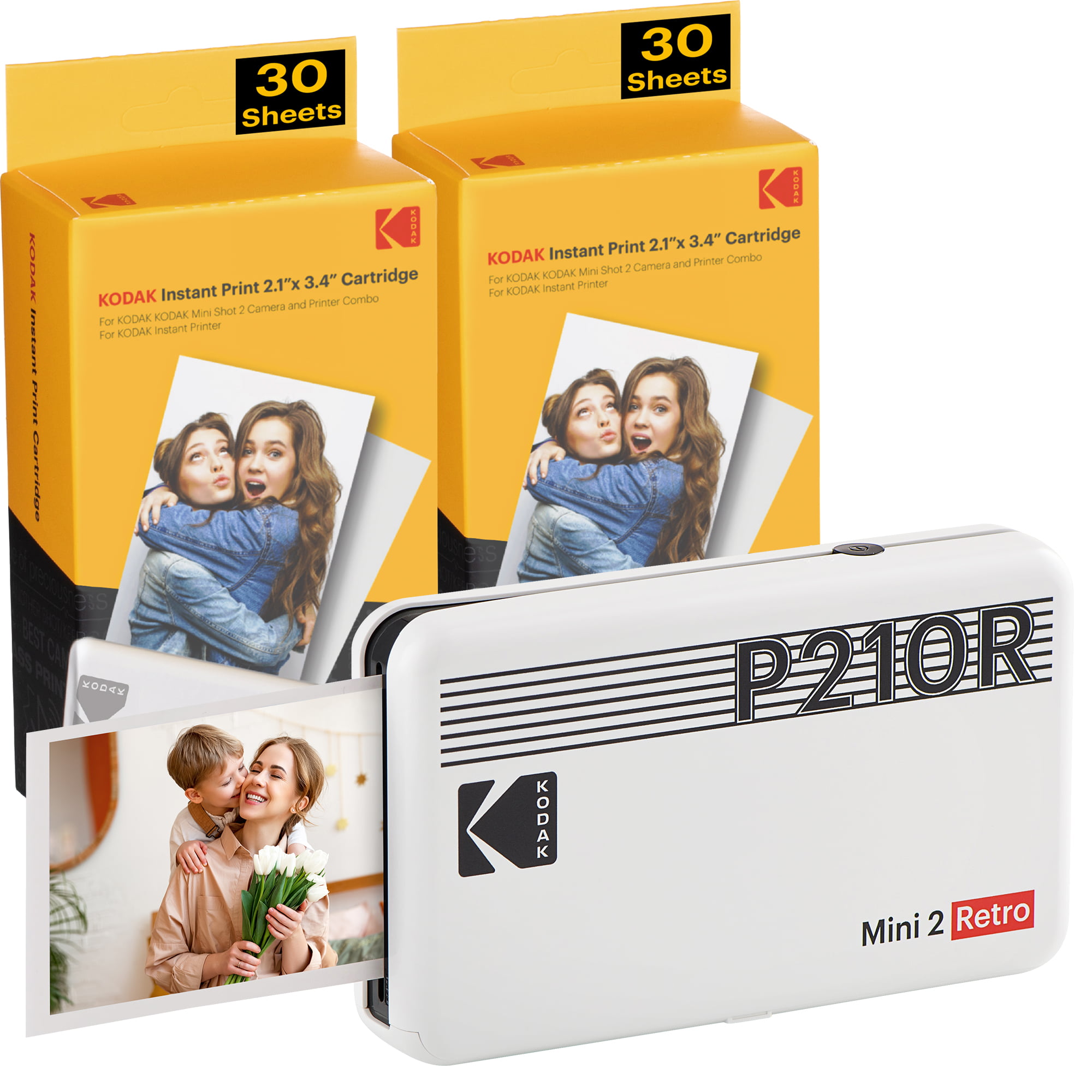 Photo Paper for Mini Photo Printer Kodak NEW Ink Ribbon Paper,30 Photo Cartridge Thermal Sublimation Shot Combo White