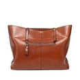 thumbnail image 5 of Classic Genuine Leather Tote Bag for Women, Casual Large Capacity Shoulder Handbag Purse with Zipper, 5 of 7