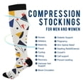 thumbnail image 2 of FORMRS Womens Knee High Socks Casual Long Thick Travel Daily Wear, 2 Pairs, White Geometric, 2 of 6