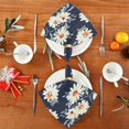 thumbnail image 5 of GZHJMY Soft Reusable Satin Table Decorative Napkins,20x20InX1 PCSArt Daisy,Family Dinner Wedding Banquet, Cocktail Party, Kitchen,Birthday Party, 5 of 7