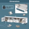 thumbnail image 5 of Farmhouse Entertainment Center with 2 Drawers& 2 Doors, TV Stand for TVs up to 80 Inch for Living Room,White, 5 of 8