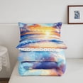 thumbnail image 5 of jejeloiu Sunset Beach Wave Twin Comforter Sets,Colorful Sky Bedding Set For Boys,Orange Blue,Polkadot Reversible,2-Piece,1 Comforter and 1 Pillowcase, 5 of 7
