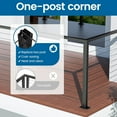 thumbnail image 2 of Muzata T-drilled Three Sides Post 36"x2"x2" Fixed Top Cable Railing Post Top Mount Black Finish Stainless Steel Wood Concrete Level Deck, PS02 B34S, 2 of 5