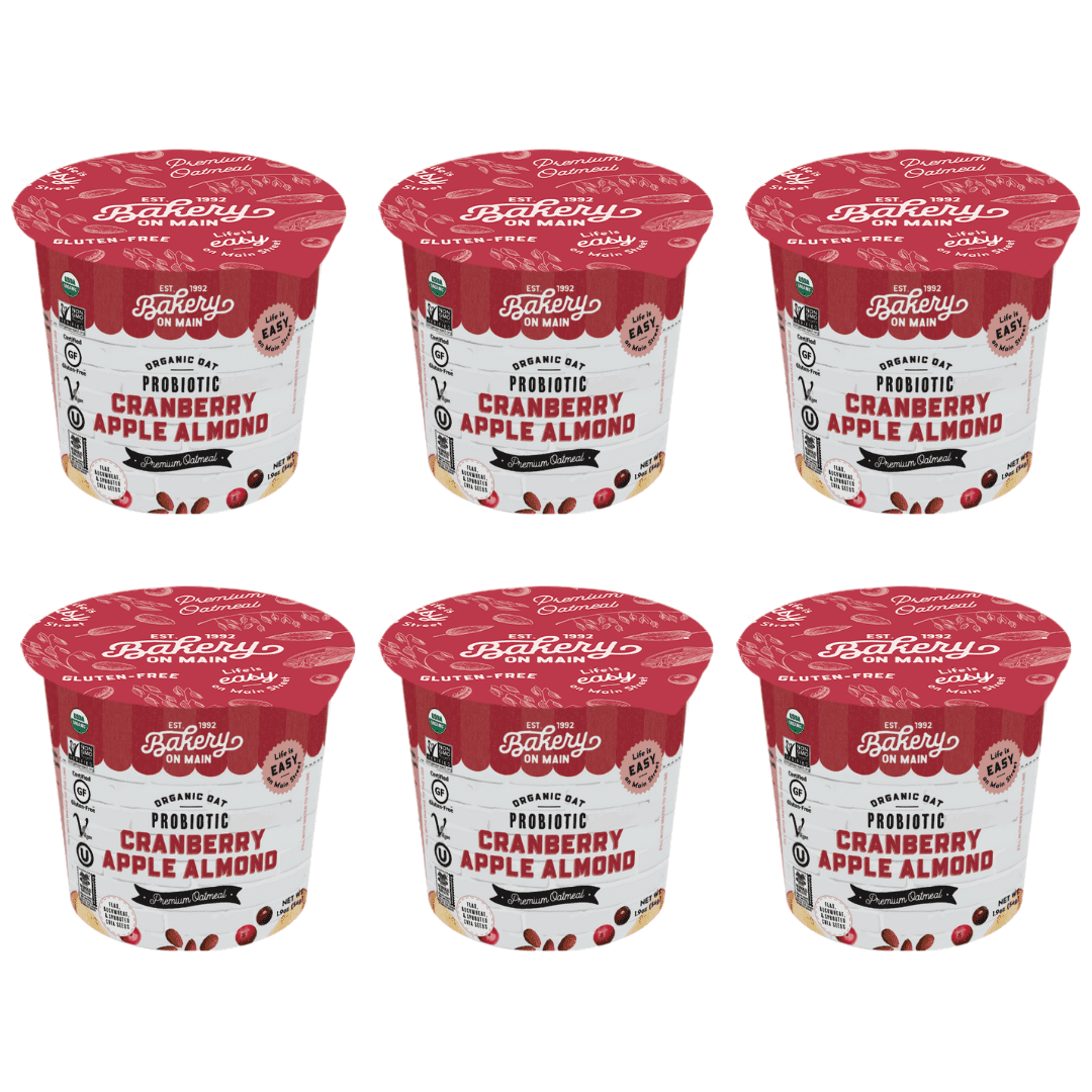Bakery On Main, Organic Cranberry, Apple & Almond Instant Oatmeal Cup, Gluten Free, 1.9 oz, 6 Cups