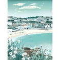 thumbnail image 1 of St Ives Bay Daisies Soft Pastel Coastal Cityscape Unframed Wall Art Print Poster Home Decor Premium, 1 of 4