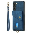 thumbnail image 5 of Nalacover for Samsung S22, Slim Case Wallet with Credit Card Holder, Back Flip Premium Leather Magnetic Clasp Kickstand Wirst Hand Strap Shockproof Cover for Samsung Galaxy S22, Blue, 5 of 7